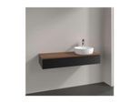 Villeroy und Boch Antao Waschtisch-Unterschrank K12112PD 120x19x50cm, Waschbeckenplattenfarbe warm walnut, black matt lacquer