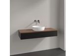 Villeroy und Boch Antao Waschtisch-Unterschrank K10012PD 120x19x50cm, Waschbeckenplattenfarbe warm walnut, black matt lacquer