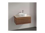 Villeroy und Boch Antao Waschtisch-Unterschrank K30013HM 80x36x50cm, Waschbeckenplattenfarbe botticino, warm walnut