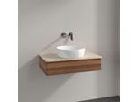 Villeroy und Boch Antao Waschtisch-Unterschrank K08013HM 80x19x50cm, Waschbeckenplattenfarbe botticino, warm walnut