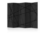 artgeist Paravent, Anthrazit, Schwarz, Holz, Textil, Kiefer, massiv, geometrisch, 225x172x3 cm, Motiv auf Vorderseite, Wohnzimmer, Raumteiler & Paravents, Paravents