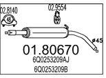MTS Mittelschalldämpfer 0180670 für VW Skoda SEAT