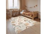 Kinderteppich HANSE HOME "Bowie", creme multifarben, B:120cm H:10mm L:170cm, Polypropylen, Teppiche, Kinderteppich, Pflegeleicht, Weich, Kinderzimmer, Spielteppich, Spielunterlage