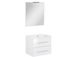 Waschtisch FACKELMANN "Waschplatz-Set B-Clever", weiß (korpus weiß matt, fronten weiß hochglanz, weiß matt), B:60cm T:46cm, Waschtische, Waschtisch, 4-teilig
