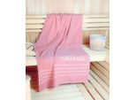 Saunatuch KINZLER "Wellness, Sauna - Größe 90/200 cm", rosa, B:90cm L:200cm, Jacquard, Baumwolle, Handtücher, leichte Qualität, verschiedenen Designs, auch als 2er Set