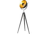 OTTO HOME Stehlampe "Elenoire", gold (schwarz, goldfarben), 1, Ø 40cm H: 148cm, Leuchten, Höhe verstellbar, schwarz / goldfarben, Metallschirm Ø 40 cm, Stehlampe