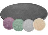 Teppich ANDIAMO "Arezzo", grau (anthrazit), H:16mm Ø:67cm, Polyester, Teppiche, Teppich, Uni Farben, weicher Flor, waschbar, ideal im Wohnzimmer & Schlafzimmer