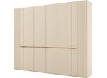 Kleiderschrank MUSTERRING "Isabelle", beige (champagner, dekor), B:295,2cm H:216cm T:58cm, Hartfaserplatte, Holzwerkstoff, Schränke, Kleiderschrank, Lamellen in Korpusfarbe, Griffe in schwarz, versch. Größen und Farben