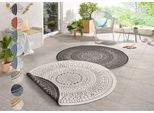 Teppich HANSE HOME "Porto Wendeteppich", schwarz, H:5mm Ø:240cm, Kunstfaser, Teppiche, Teppich, In-& Outdoor, Wetterfest, Balkon, Garten, Wohnzimmer, Wasserfest