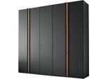 Kleiderschrank WIEMANN "Lagos", grau (graphit, dekor), B:246,3cm H:216cm T:58cm, Holzwerkstoff, Schränke, Kleiderschrank, inkl. Türendämpfung