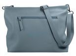 Umhängetasche SAMANTHA LOOK, Mädchen, Gr. B/H/T: 30cm x 24cm x 10cm onesize, blau (hellblau), Leder, leicht glänzend, unifarben, Taschen Umhängetasche, echt Leder, Made in Italy