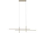 EGLO Hängeleuchte "TREPILIANO Pendellampe - Alu, Stahl - LED - 20W - IP20", sandfarben, 1, H: 120cm, 1 Stk., Leuchten, Hängelampe, Deckenlampe, Wohnzimmer, Esszimmer, L110 x B7 x H120 cm, Hängeleuchte