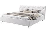 Polsterbett HOME AFFAIRE "Elloree, in 4 Breiten bis 200cm, auch in Leder", grau (light, grau), B:236cm H:105cm L:234cm, 94% Polyester, 6% Nylon, Betten, Polsterbett, Kopfteilhöhe 105 cm, belastbar bis 280 kg, auch in Überlänge 220cm