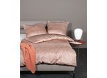 Bettwäsche JANINE "Mako-Satin45101 06", braun (zedernholz), B/L: 155cm x 220cm, 1 Stk., 1 Stk., Mako-Satin, B/L: 80cm x 80cm, Mako-Satin, Obermaterial: 100% Baumwolle, Bettwäsche, Bettwäsche, mit Reissverschluss