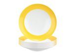 Suppenteller SELTMANN WEIDEN "Suppenteller Liberty Pure Colors ø 23,5 cm 6er Set", gelb (gelb glow), B:23,6cm H:4,2cm T:23,6cm Ø:23,6cm, Speiseteller, Spülmaschinenfest, Mikrowellensicher, Ofenfest