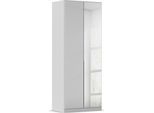 Drehtürenschrank OTTO HOME "Kleiderschrank Kleiderschränke Schrank Garderobe AGORDO mit Glasfront", grau (seidengrau, glas seidengrau), B:91cm H:229cm T:54cm, Holzwerkstoff, Schränke, Drehtürenschrank, durchdachte Innenausstattung, in 8 Breiten und 2 Höhen MADE IN GERMANY