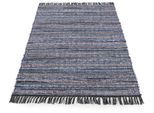 Teppich CARPETFINE "Kelim Chindi, Wendeteppich", schwarz, B:200cm H:6mm L:290cm, Baumwolle, Polyester, Teppiche, Teppich, handgewebt, Fleckerlteppich mit Fransen, auch vielen in Läufergrößen