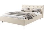 Polsterbett HOME AFFAIRE "Elloree, in 4 Breiten bis 200cm, auch in Leder", beige (sand), B:196cm H:105cm L:254cm, 96% Polyester, 4% Polyacryl, Betten, Polsterbett, Kopfteilhöhe 105 cm, belastbar bis 280 kg, auch in Überlänge 220cm