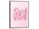 Poster REINDERS "Good Vibes", rosa (farbe bild(er): rosa), B:30cm H:40cm T:1,6cm, Bilder, Poster, Teenager Zimmer - Rosa - MDF - Sprüche - 30x40 cm
