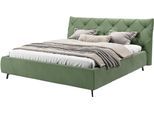 Polsterbett HOME AFFAIRE "Elloree, in 4 Breiten bis 200cm, auch in Leder", grün (turtle), B:216cm H:105cm L:234cm, 94% Polyester, 6% Nylon, Betten, Polsterbett, Kopfteilhöhe 105 cm, belastbar bis 280 kg, auch in Überlänge 220cm
