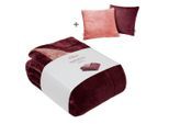 Wohndecke S.OLIVER "Doublesoft, Kuscheldecke, Deal, Kissen geschenkt", rot (dunkelbordeaux), B:150cm L:200cm, Polyester, Wohndecken, Wohndecke, Kuscheldecke 150x200 cm, GRATIS-Zugabe:2x Kissenhülle (Reißverschluss)
