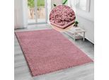 Hochflor-Teppich BRUNO BANANI "Shaggy Soft" Gr. 2, lila (flieder), B:70cm H:30mm L:140cm, Kunstfaser, Teppiche, gewebt, Uni Farben, besonders weich und kuschelig, Kundenliebling