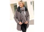 Steppjacke CASUAL LOOKS, Damen, Gr. 24, grau (taupe), 100% Polyester, gemustert, mehrfarbig, unifarben, figurumspielend, Jacken Steppjacke