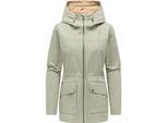 Anorak RAGWEAR "Lenoa Vintage", Damen, Gr. XXL (44), beige (dusty olive), Obermaterial: 100% Baumwolle. Innenfutter: 100% Polyester, relaxed fit Po-bedeckend, hoch geschlossener Ausschnitt, Ärmel mit Ärmelschlitz 1-Knopf-Manschette mit Druckknopf, Jacken, Übergangsparka mit Kapuze und Taillenzugband