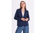 Jackenblazer FREEQUENT "FQNANNI-JACKET", Damen, Gr. XL, navy blazer, Web, Obermaterial: 73% Polyester, 24% Viskose, 3% Elasthan, unifarben, tailliert hüftbedeckend, tiefer V-Ausschnitt, Blazer, mit Viskose
