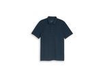 TOM TAILOR DENIM Herren Piqué Poloshirt aus Baumwolle, blau, Meliert, Gr. M