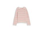 TOM TAILOR Damen Loose Fit Strickpullover mit Streifenmuster, rosa, Gestreift, Gr. M