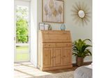 Sekretär OTTO HOME "Rossi", beige (natur), B:97cm H:112cm T:43cm, Sekretäre, Sekretär, aus massiver Kiefer, variabel verstellbare Einlegeböden, Breite 97 cm