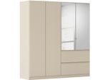 Drehtürenschrank RAUCH "Kleiderschrank Schrank Garderobe Wäscheschrank Schlafzimmer JOEL", beige (champagner), B:181cm H:197cm T:54cm, Holzwerkstoff, Schränke, Drehtürenschrank, mit zwei Schubladen, mit Push-to-Open Funktion MADE IN GERMANY