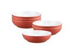 Schale SELTMANN WEIDEN "Foodbowls Liberty Pure Colors ø 25 cm 6er Set", rot (flamingo rot), L:25,4cm, Schüsseln, Schale, Spülmaschinenfest, Mikrowellensicher, Ofenfest