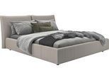 Polsterbett HOME AFFAIRE "Priora in 4 Breiten bis 200cm", grau (hellgrau), B:212cm H:100cm L:250cm, Rinds-Oberleder, Betten, Polsterbett, auch in NaturLEDER, Cord, belastbar bis 280kg, auch Überlänge 220 cm