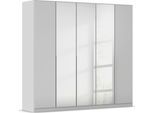 Drehtürenschrank OTTO HOME "Kleiderschrank Kleiderschränke Schrank Garderobe AGORDO mit Glasfront", grau (seidengrau, glas seidengrau), B:226cm H:210cm T:54cm, Holzwerkstoff, Schränke, Drehtürenschrank, durchdachte Innenausstattung, in 8 Breiten und 2 Höhen MADE IN GERMANY