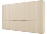 Kleiderschrank MUSTERRING "Isabelle", beige (champagner, dekor), B:393,1cm H:236cm T:58cm, Hartfaserplatte, Holzwerkstoff, Schränke, Kleiderschrank, Lamellen in Korpusfarbe, Griffe in schwarz, versch. Größen und Farben