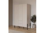 Kleiderschrank OTTO HOME "Jukon, moderner Kleiderschrank mit Metallfüßen", beige (kaschmir), B:135cm H:210cm T:59,5cm, FSC-zertifizierter Holzwerkstoff, Melamin, Metall, Schränke, Kleiderschrank, push to open Funktion, passend zur JUKON Serie, viel Stauraum