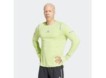 Laufshirt ADIDAS PERFORMANCE "ULTIMATE RUNNING REFLECTIVE LONGSLEEVE", Herren, Gr. XXL, grün (pulse lime), Obermaterial: 100% Polyester, Shirts Laufshirt