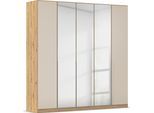Drehtürenschrank OTTO HOME "Kleiderschrank Kleiderschränke Schrank Garderobe AGORDO mit Glasfront", beige (eiche artisan, glas beige (champagner)), B:226cm H:229cm T:54cm, Holzwerkstoff, Schränke, Drehtürenschrank, durchdachte Innenausstattung, in 8 Breiten und 2 Höhen MADE IN GERMANY