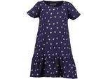 Jerseykleid BLUE SEVEN, Mädchen, Gr. 98, N-Gr, lila (ultramarin), Jersey, Obermaterial: 100% Baumwolle, bedruckt, A-Linie knieumspielend, Rundhals, Kleider Jerseykleid