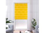 Doppelrollo K-HOME "Welle", gelb, B:70cm H:200cm, Polyester, Rollos, Doppelrollo, im Festmaß