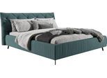 Polsterbett HOME AFFAIRE "Elloree, in 4 Breiten bis 200cm, auch in Leder", blau (petrol), B:196cm H:143cm L:234cm, 100% Polyester, Betten, Polsterbett, Kopfteilhöhe 105 cm, belastbar bis 280 kg, auch in Überlänge 220cm