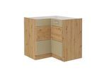 Eckunterschrank 90x90 Eiche Artisan Cappuccino Hochglanz Küchenzeile Küchenblock