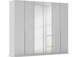 Drehtürenschrank OTTO HOME "Kleiderschrank Kleiderschränke Schrank Garderobe AGORDO mit Glasfront", grau (seidengrau, glas seidengrau), B:271cm H:229cm T:54cm, Holzwerkstoff, Schränke, Drehtürenschrank, durchdachte Innenausstattung, in 8 Breiten und 2 Höhen MADE IN GERMANY