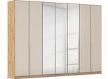 Drehtürenschrank OTTO HOME "Kleiderschrank Kleiderschränke Schrank Garderobe AGORDO mit Glasfront", beige (eiche artisan, glas beige (champagner)), B:315cm H:229cm T:54cm, Holzwerkstoff, Schränke, Drehtürenschrank, durchdachte Innenausstattung, in 8 Breiten und 2 Höhen MADE IN GERMANY