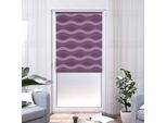 Doppelrollo K-HOME "Welle", lila (bordeaux), B:110cm H:200cm, Polyester, Rollos, Doppelrollo, im Festmaß