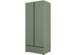 Kleiderschrank OTTO HOME "Cross, moderner griffloser Kleiderschrank", grün (salbei), B:89cm H:210cm T:59,5cm, Schränke, Kleiderschrank, Wäscheschrank mit Schublade, Garderobe, Türen