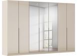 Drehtürenschrank OTTO HOME "Kleiderschrank Schrank Garderobe AGORDO mit Glasfront und Spiegel", beige (beige, glas beige (champagner)), B:315cm H:210cm T:54cm, Holzwerkstoff, Schränke, Drehtürenschrank, durchdachte Innenausstattung, in 8 Breiten und 2 Höhen MADE IN GERMANY