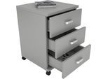 Container VCM "Holz Rollcontainer Bürocontainer Schublade Tobila", grau, B:45cm T:44cm, Obermaterial: 100% Holz Wood., Schränke, Container
